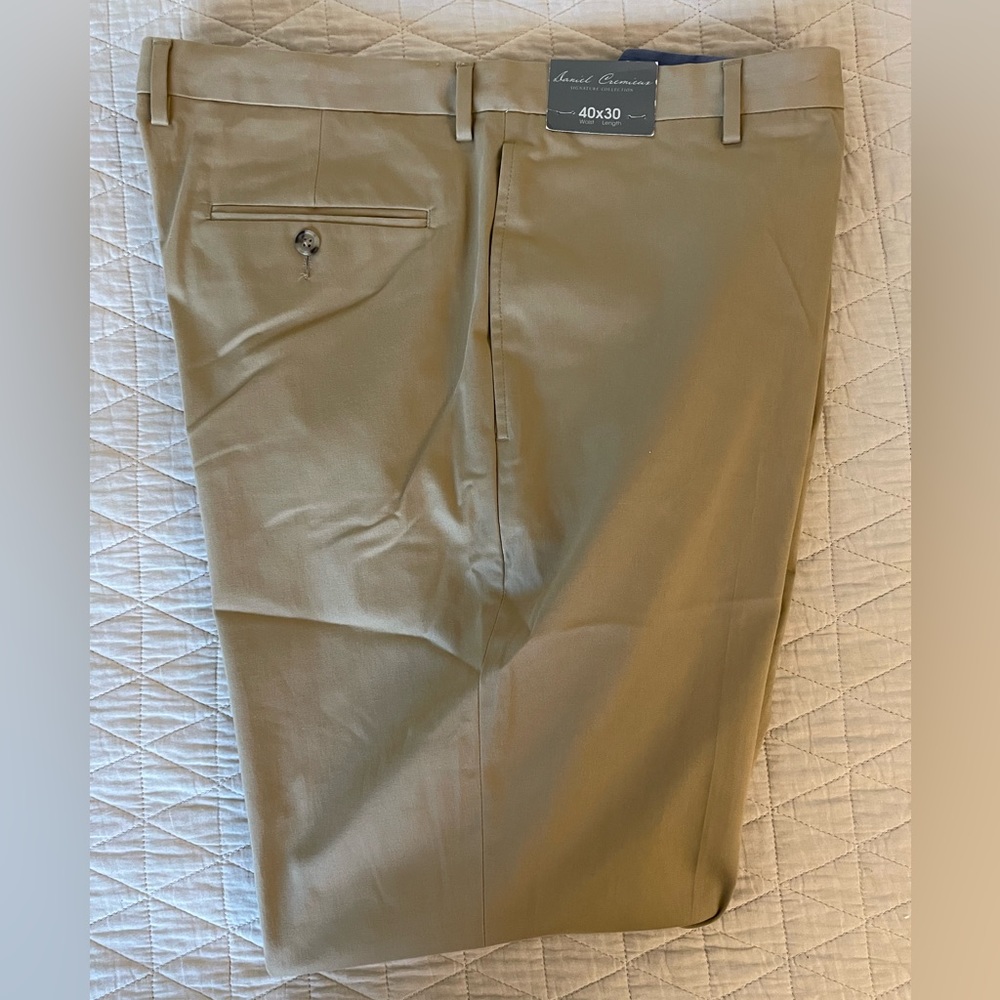 Daniel Cremieux Collection Signature Chino Pant in British Khaki 40 NWT $85